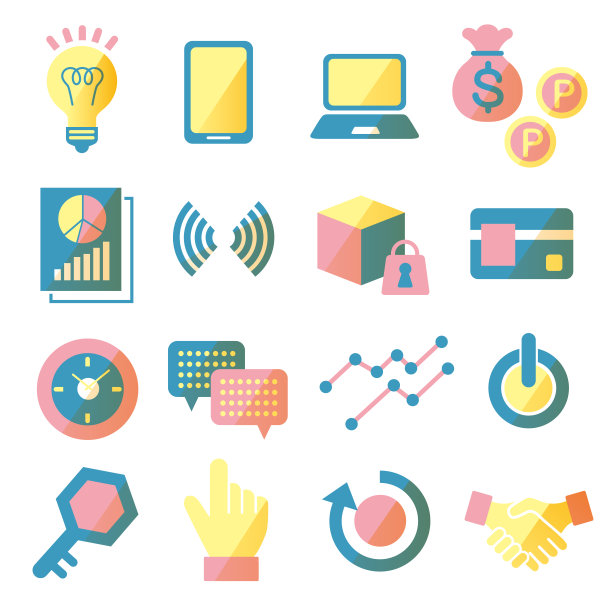 一组可用于业务和演示材料的人物图标图片下载