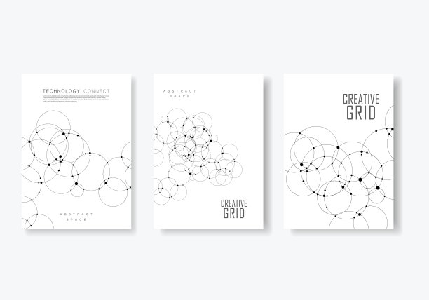 抽象向量背景与连接重叠的圆和点。科技概念设计图片下载