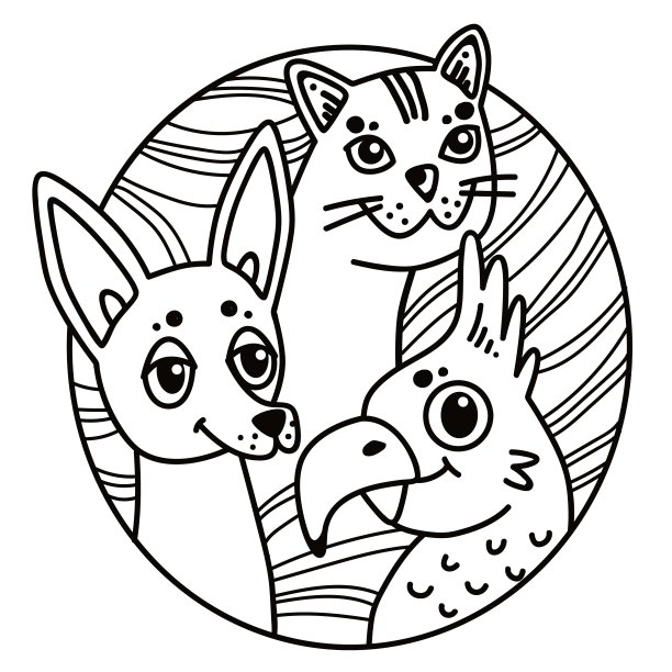 黑白相间的宠物标志图片下载