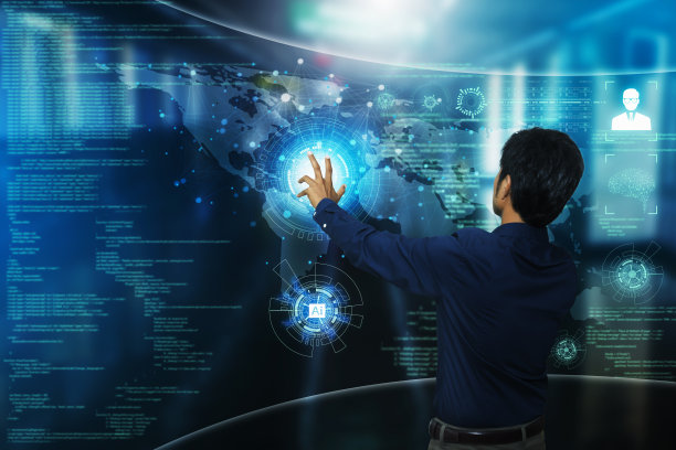 人工智能(AI)和互联网的信息通信技术与最先进的安全系统接入高科技系统图片下载