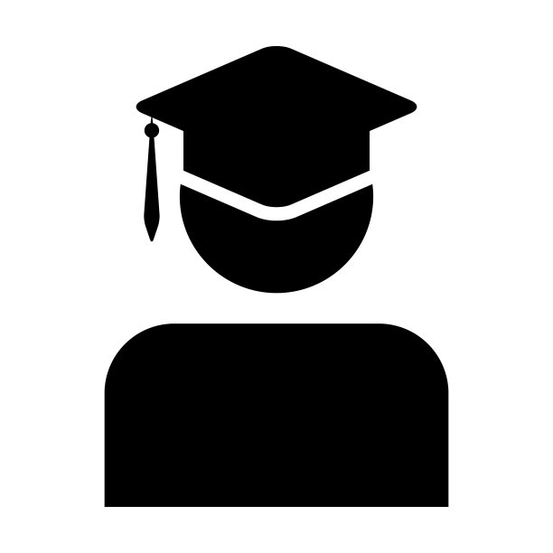 戴着毕业帽的学生头像矢量图标，适用于学校、学院和大学毕业图片下载