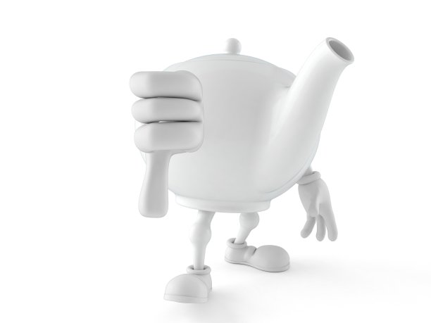 拇指朝下的茶壶角色图片下载