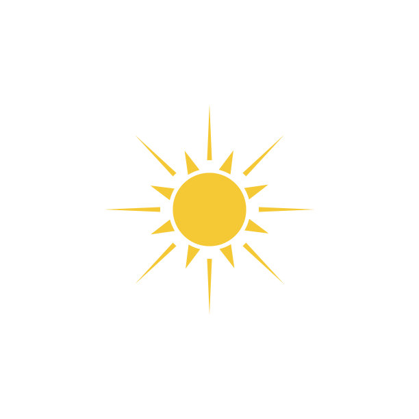 太阳图标 - 矢量图。夏季概念简单元素插图。太阳图标 - 矢量图。夏季概念矢量插图。图片下载