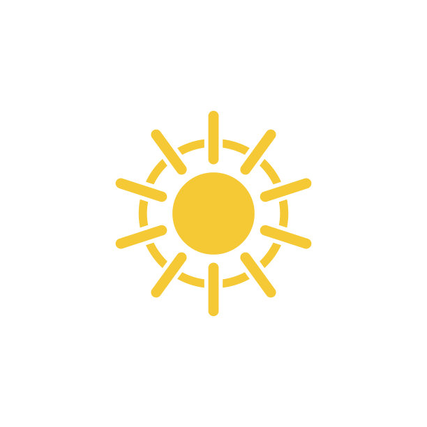 太阳图标 - 矢量图。夏季概念简单元素插图。太阳图标 - 矢量图。夏季概念矢量插图。图片下载