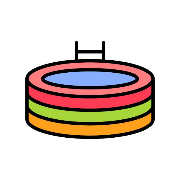 橡胶泳池矢量图，夏季假期相关填充图标图片下载