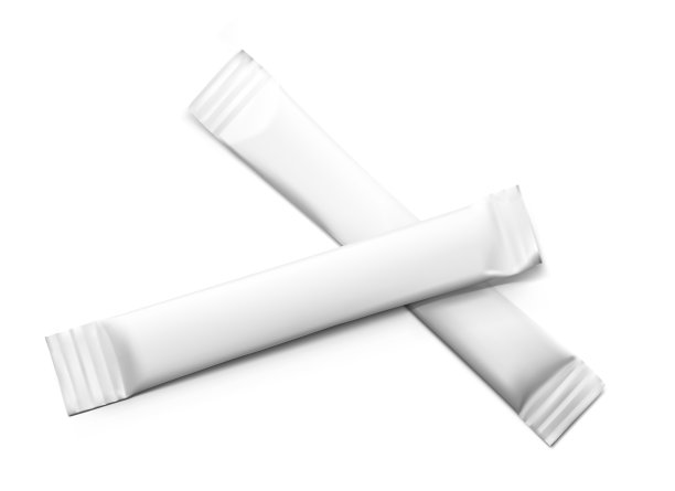 现实的贴包产品的食品和化妆品行业在黑色的背景。图片下载