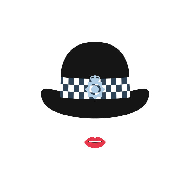 戴着帽子的英国警察女孩。警察阿凡达。矢量插图。图片下载