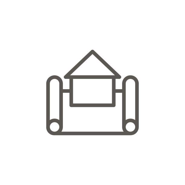 房屋平面矢量图标：来自UI概念的简单元素图示，房地产概念矢量图图片下载