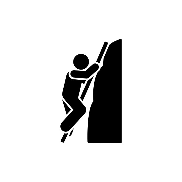 冒险男子登山图标。象形元素冒险插画图片下载