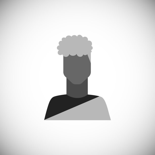 有着短发的金发男人头像。人物的黑色剪影简易图标图片下载