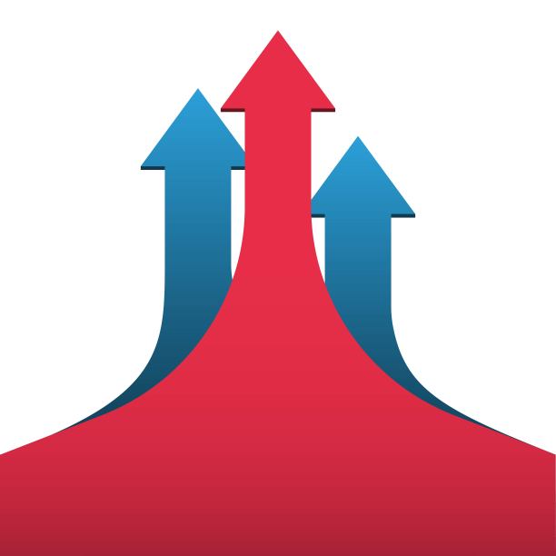 领袖箭头。商业之箭瞄准成功方向。决策的概念和选择未来成功的目标。模板设计的旗帜，网页设计，信息图表。图片下载