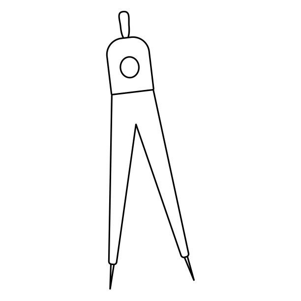 轮廓罗盘图标，分割器图标，圆。简单的矢量图图片下载