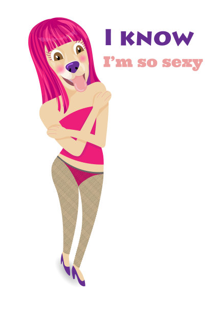 狗女士，狗在女性人体里。图片下载