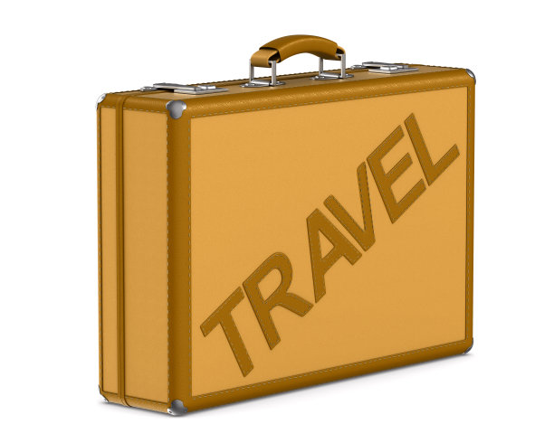 白色背景上的封闭旅行袋。孤立的3 d演示图片下载