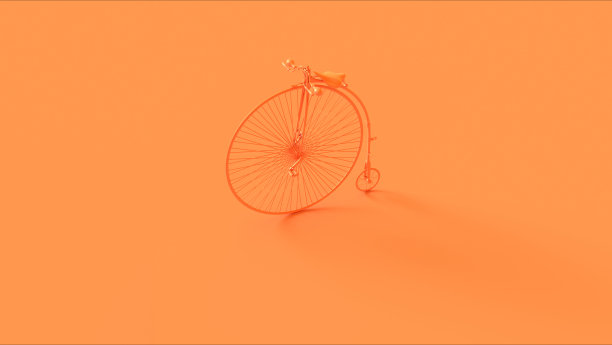 橙色古董自行车图片下载
