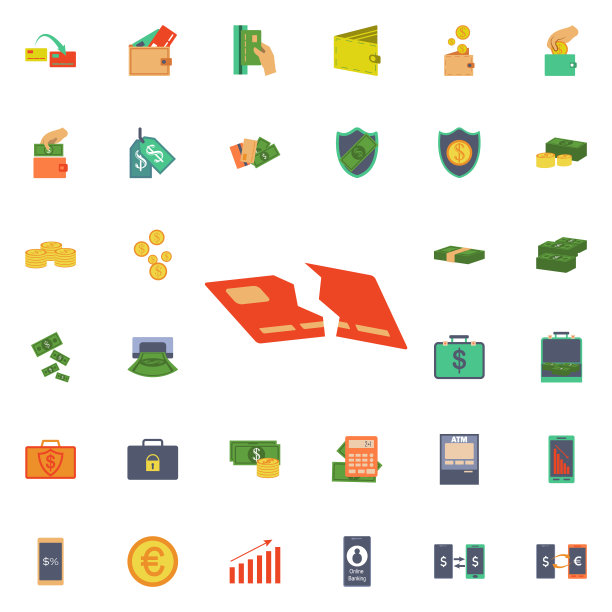 信用卡损坏图标，用于网站和App开发的银行通用图标集图片下载