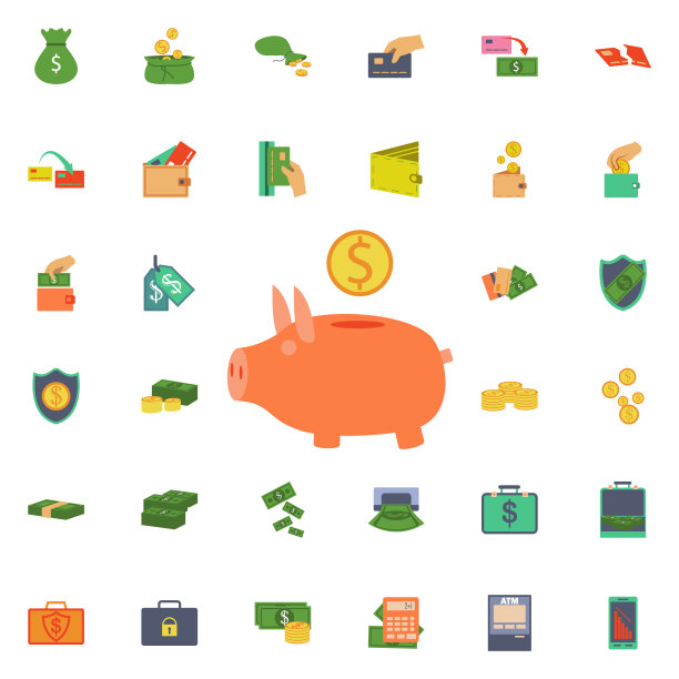 扑满图标。通用银行为网站设计和开发，应用程序开发图片下载