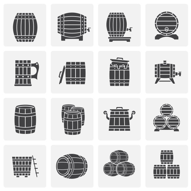 桶图标设置在图形和网页设计的背景。简单的说明。网站按钮或手机应用的互联网概念符号。图片下载