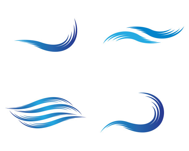 波浪符号矢量插图设计图片下载