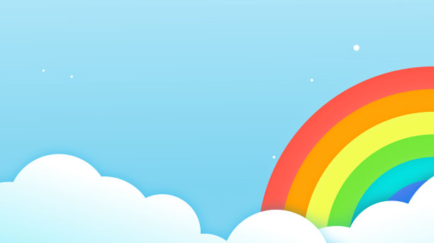 抽象卡哇伊彩色天空彩虹背景。柔和的渐变蜡笔漫画图形。婚礼卡片设计或展示的概念图片下载