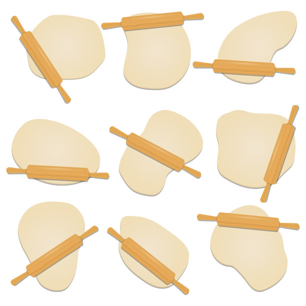 木擀面杖上的面矢量设计插图孤立在白色背景上图片下载