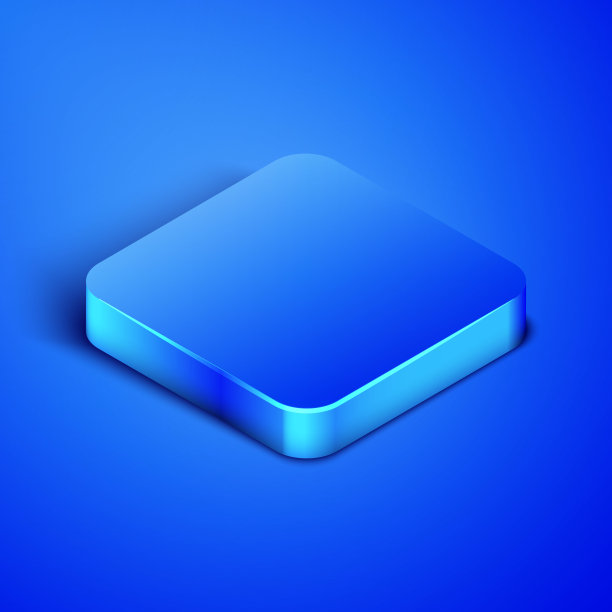 等距电脑显示器和手机图标隔离在蓝色背景。互联网盈利，市场营销。蓝色方块按钮。矢量图图片下载