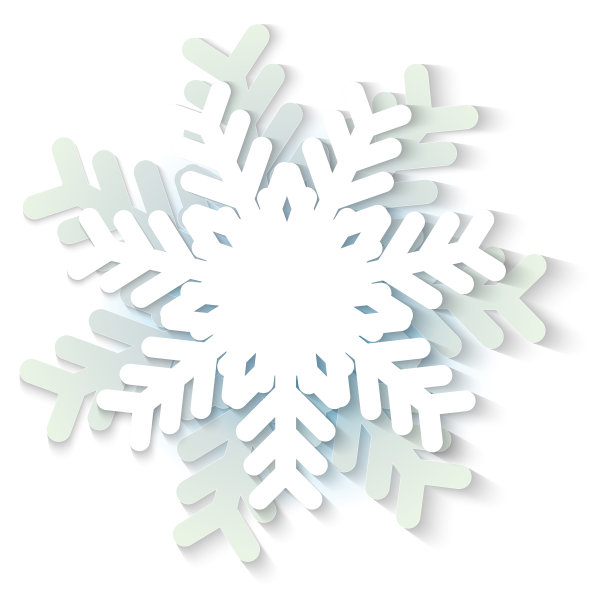 向量白色和蓝色的圣诞纸雪花图片下载