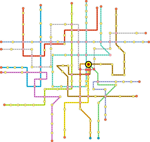 公共交通，地铁地图，虚构的矢量艺术图片下载