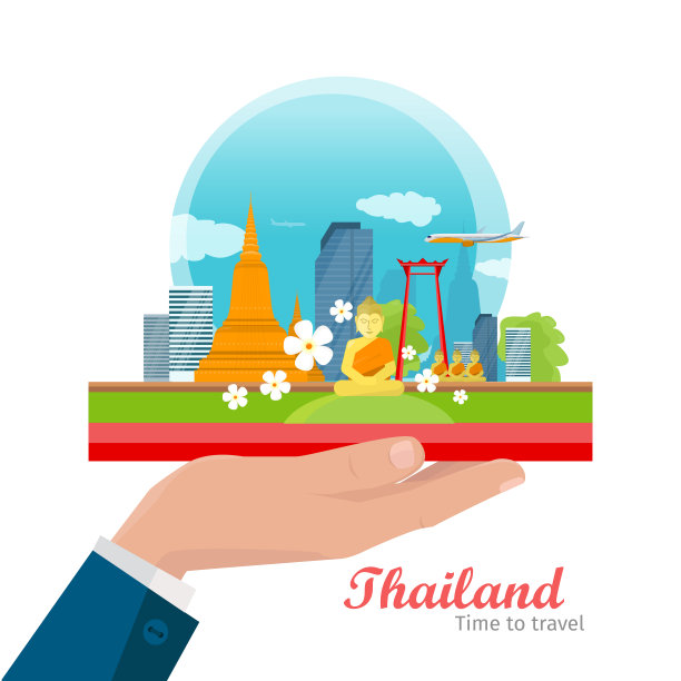 泰国矢量概念平面设计图片下载