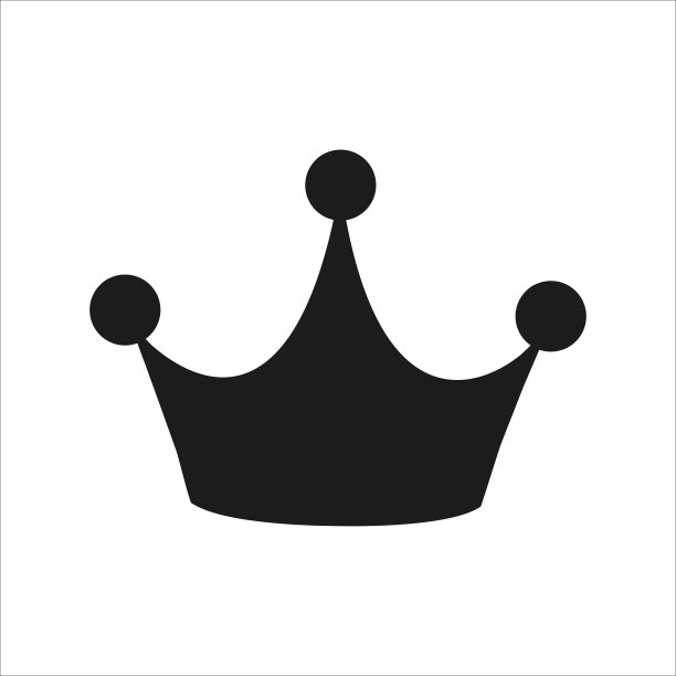 王冠的剪影。平面风格图标图片下载