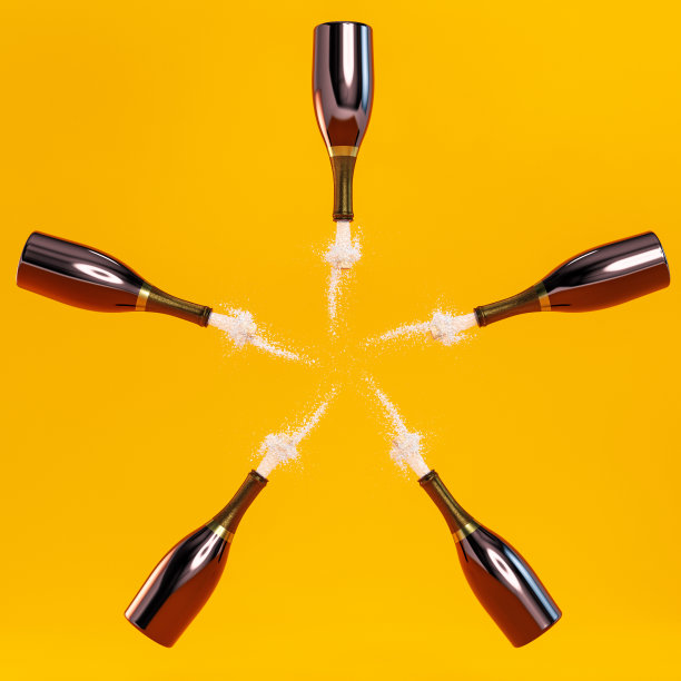 橘色香槟酒瓶图片下载