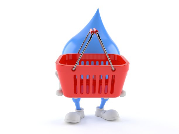 水滴人物捧着购物篮图片下载