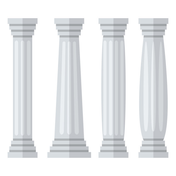 古董列向量设计插图孤立在白色的背景图片下载