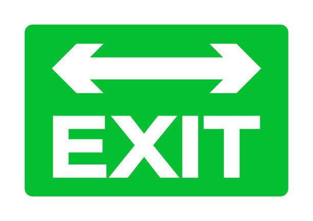 出口紧急绿色标志隔离在白色背景，矢量插图ep10图片下载