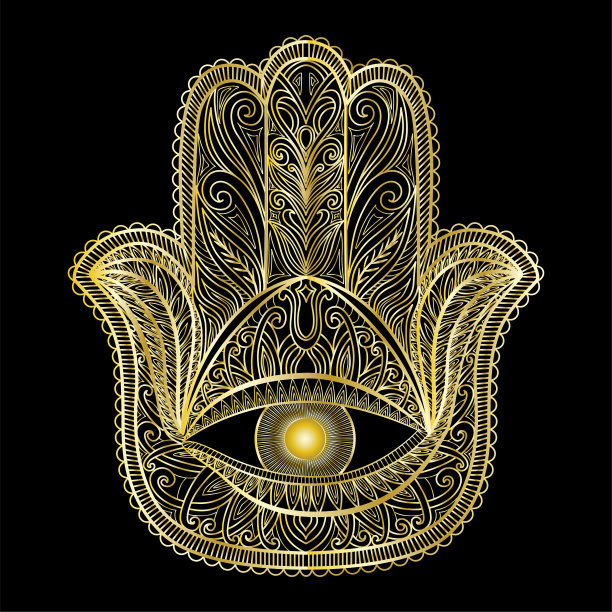 哈姆萨手饰波西米亚风格。佛的手。图片下载