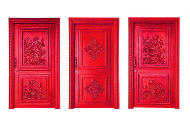 泰国木门孤立在白色背景上。图片下载