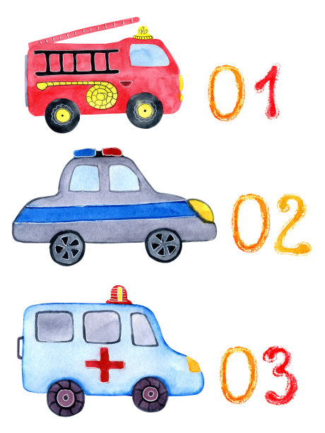 水彩漫画救援人员。绘制训练、卡片、学校、幼儿园、书籍、日历、海报等救援服务图片下载