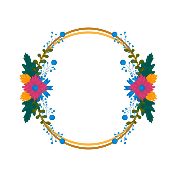 孤立空白花框图片下载