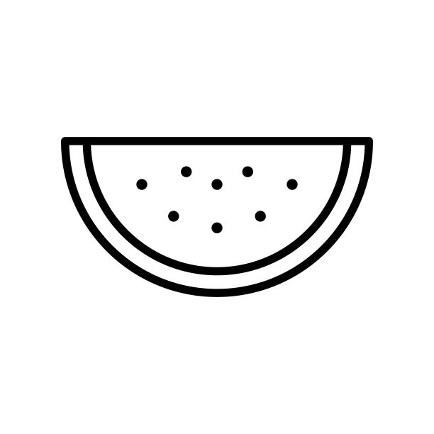 西瓜切片矢量图，夏季派对相关线条图标图片下载