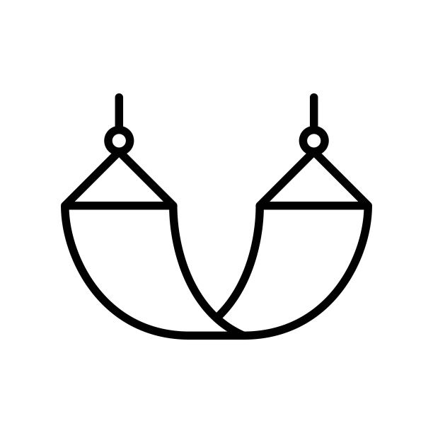 吊床矢量，夏季派对相关线图标图片下载