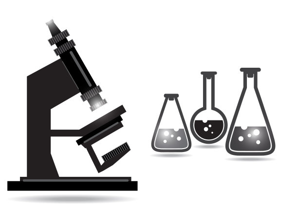 摘要用显微镜背景对细菌、分子、物质进行研究。科学、教育、化学、实验、实验室概念。图片下载