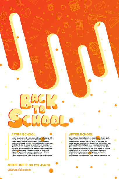 返回学校信息海报矢量设计模板。图片下载