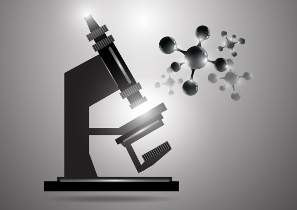 摘要用显微镜背景对细菌、分子、物质进行研究。科学、教育、化学、实验、实验室概念。图片下载