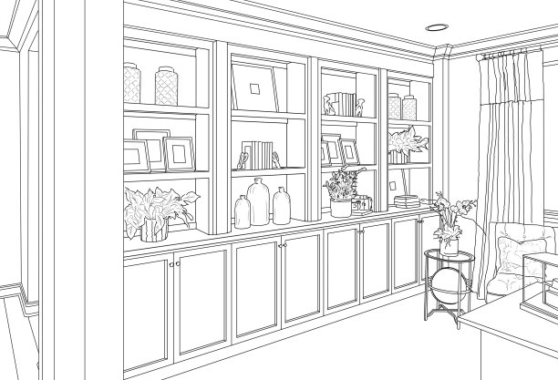 定制客厅内置货架和橱柜详图图片下载