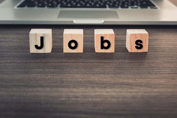 技术计算机与工作职业概念，搜索信息数据，创意和木立方与文本在笔记本电脑前图片下载