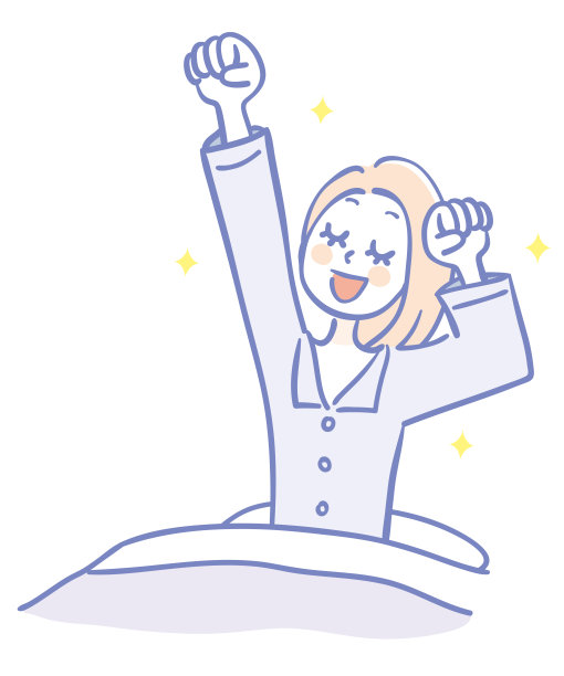 一个女人舒服地醒来的插图图片下载