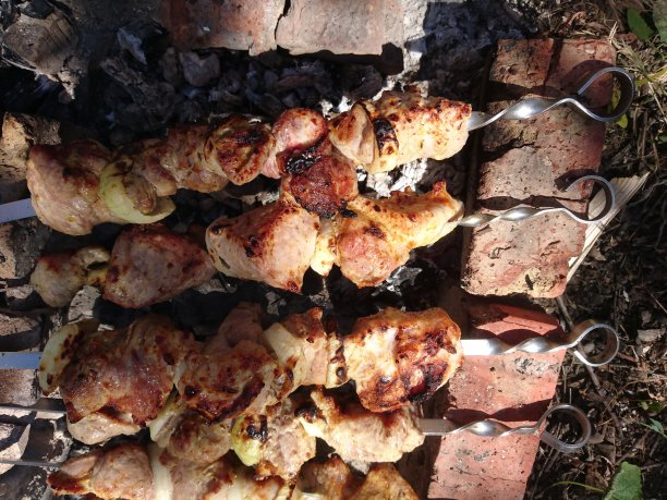 烤肉片——格鲁吉亚的烤肉串图片下载