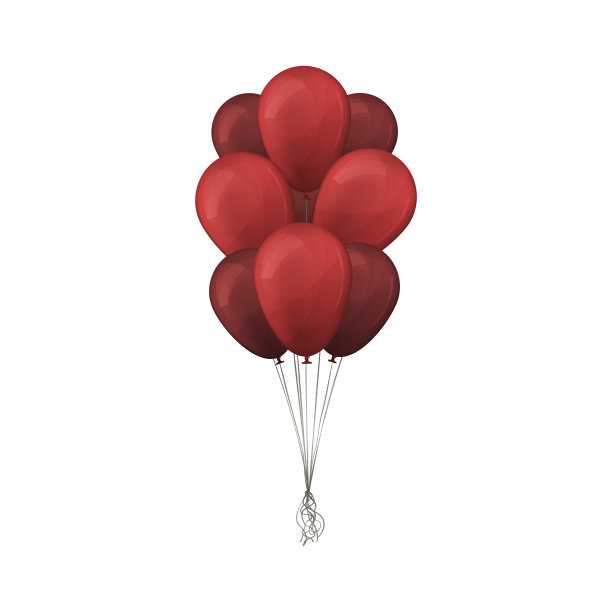 一堆红气球图片下载