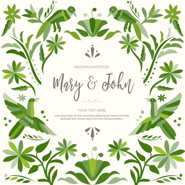 大富风格婚礼邀请组成-复制空间图片下载