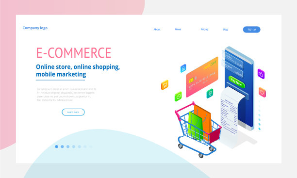 网上购物，销售，消费主义和网上商店。智能手机在线购物模板。移动营销与电子商务。矢量图图片下载